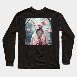 Glimmering Alien Sphynx Long Sleeve T-Shirt